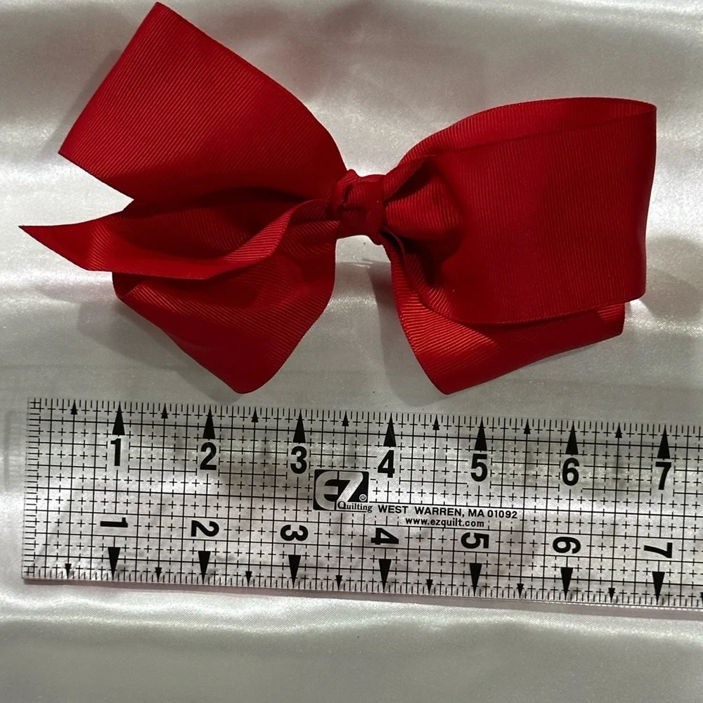 Red Grosgrain Hair Bow Clip - bundle 2 or more for shipping savings.
